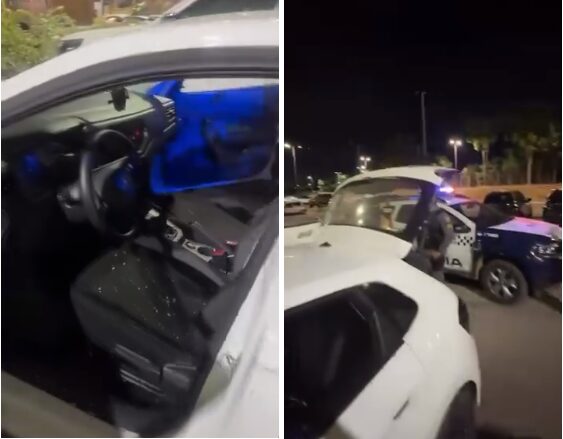 Empresário tem carro arrombado durante corrida