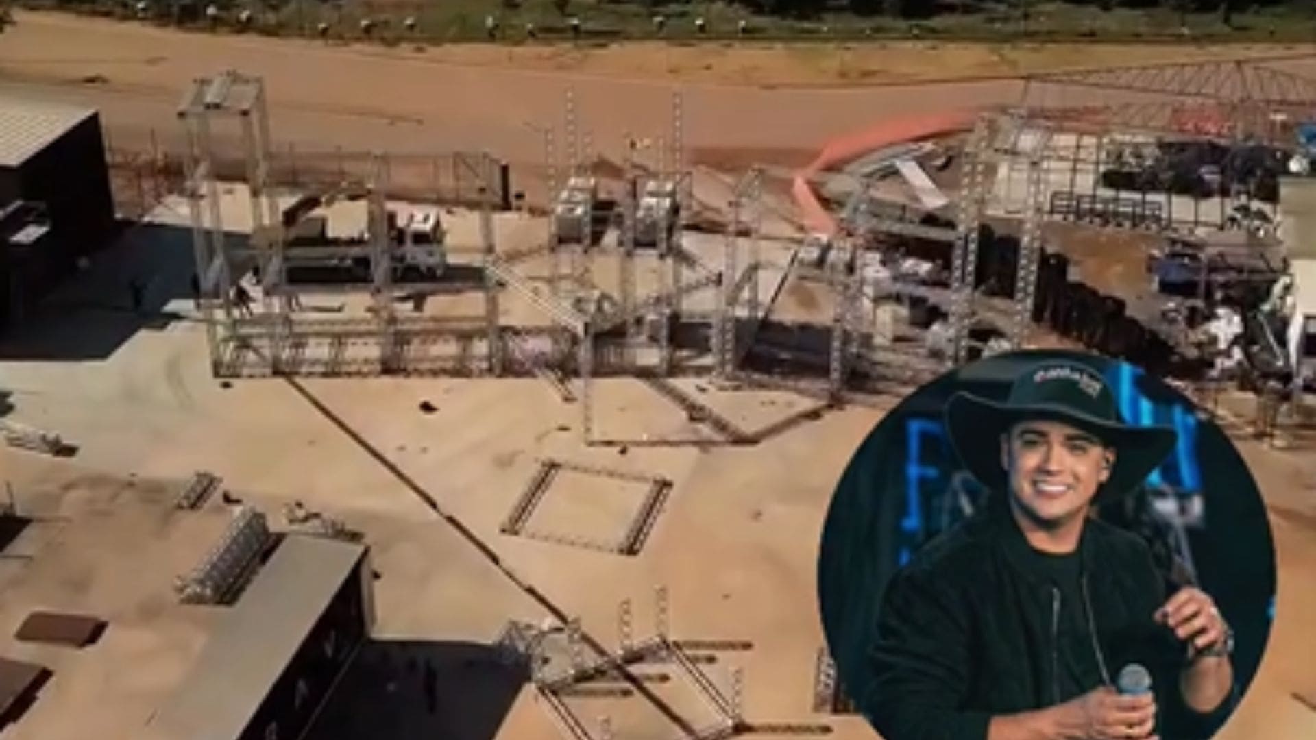 Estrutura gigante é montada em Cuiabá para o novo DVD de Natanzinho Lima; veja vídeo