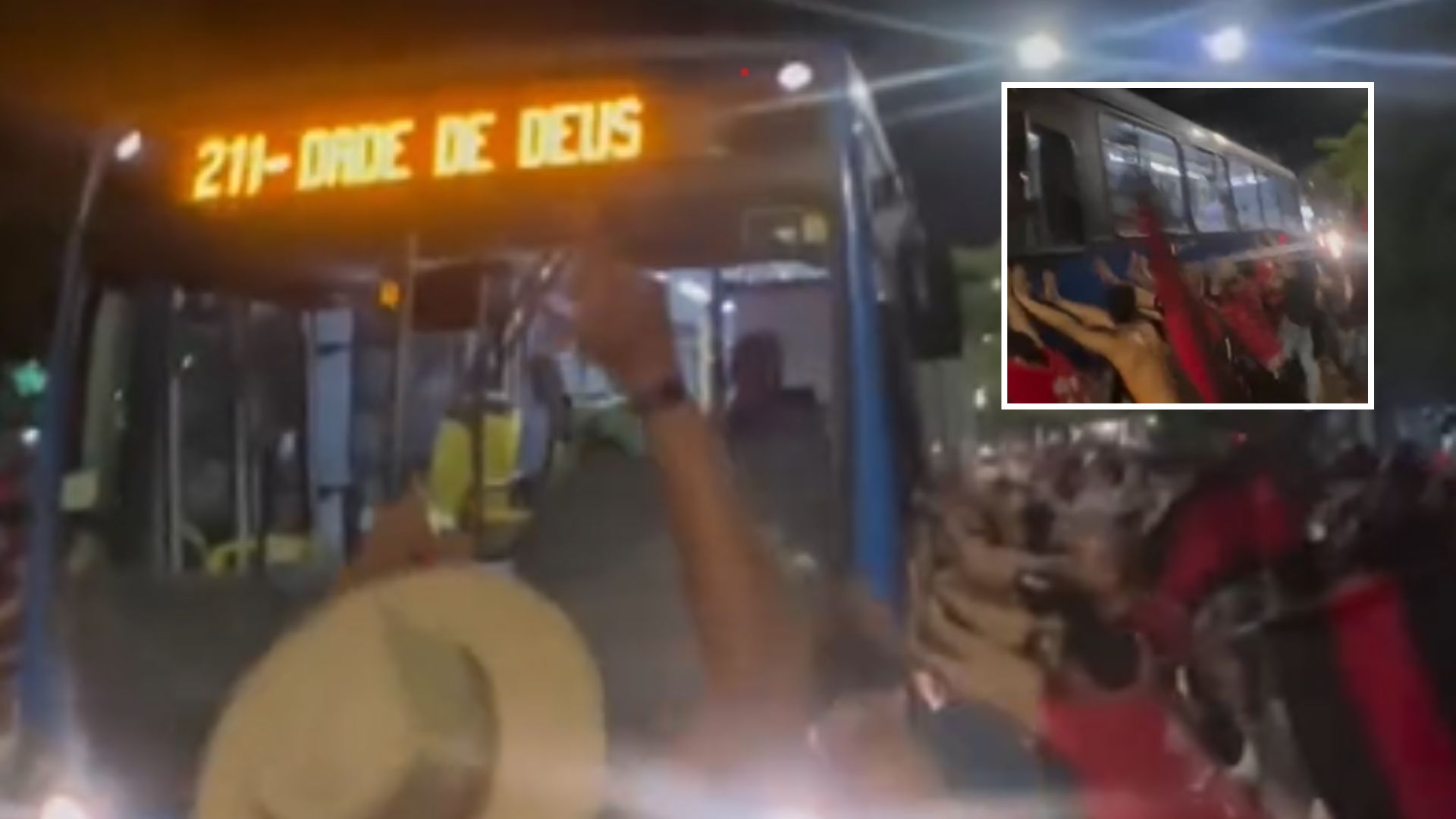 Comemoração do Flamengo sai do controle e torcedores sacodem ônibus com pessoas dentro em Rondonópolis; veja vídeo
