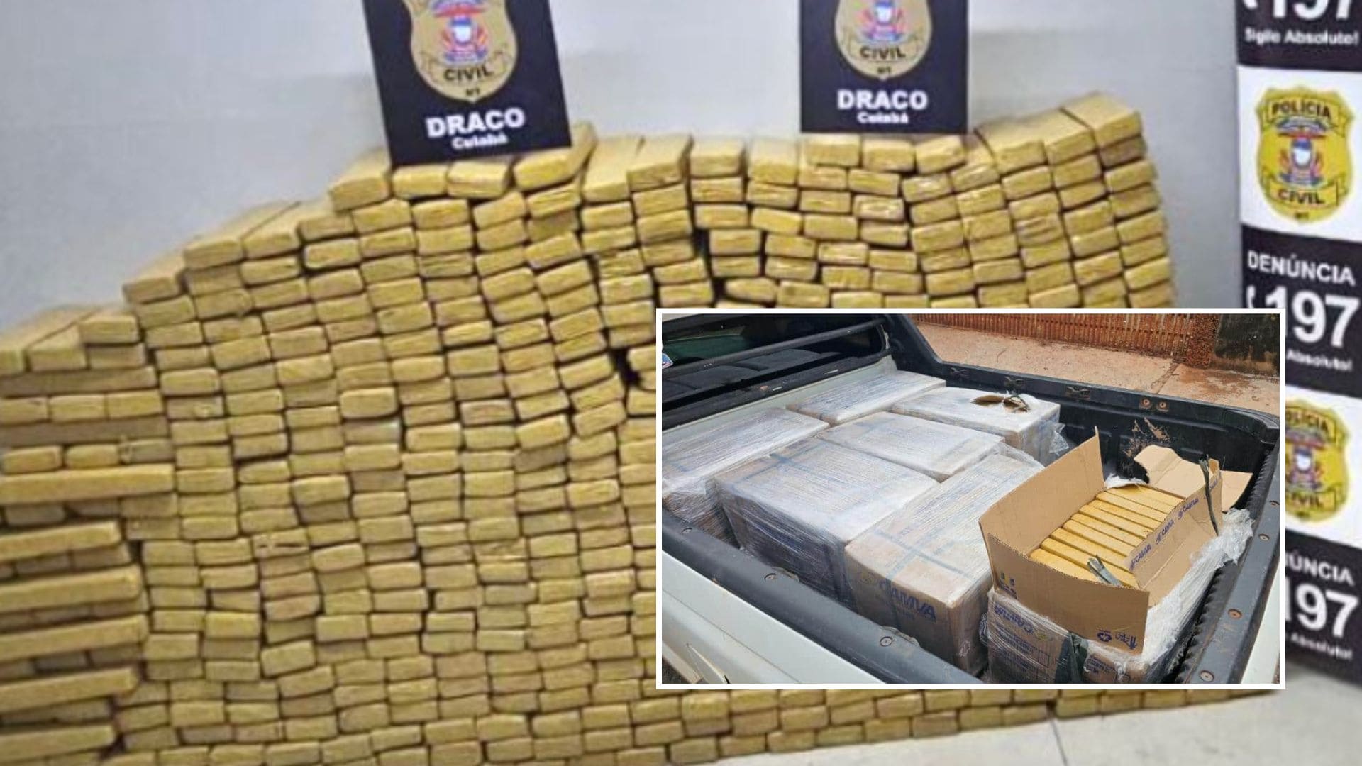 Polícia apreende picape com meia tonelada de maconha em Várzea Grande; veja vídeo