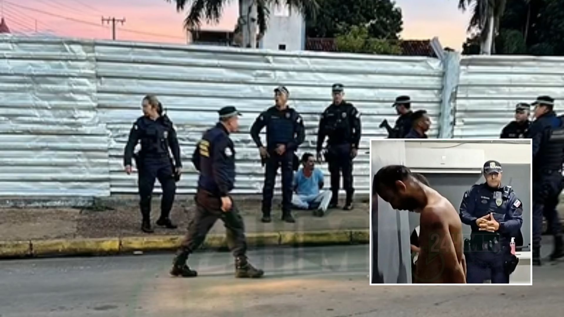 Briga generalizada no centro de Várzea Grande termina com quatro homens levados à delegacia; veja vídeo