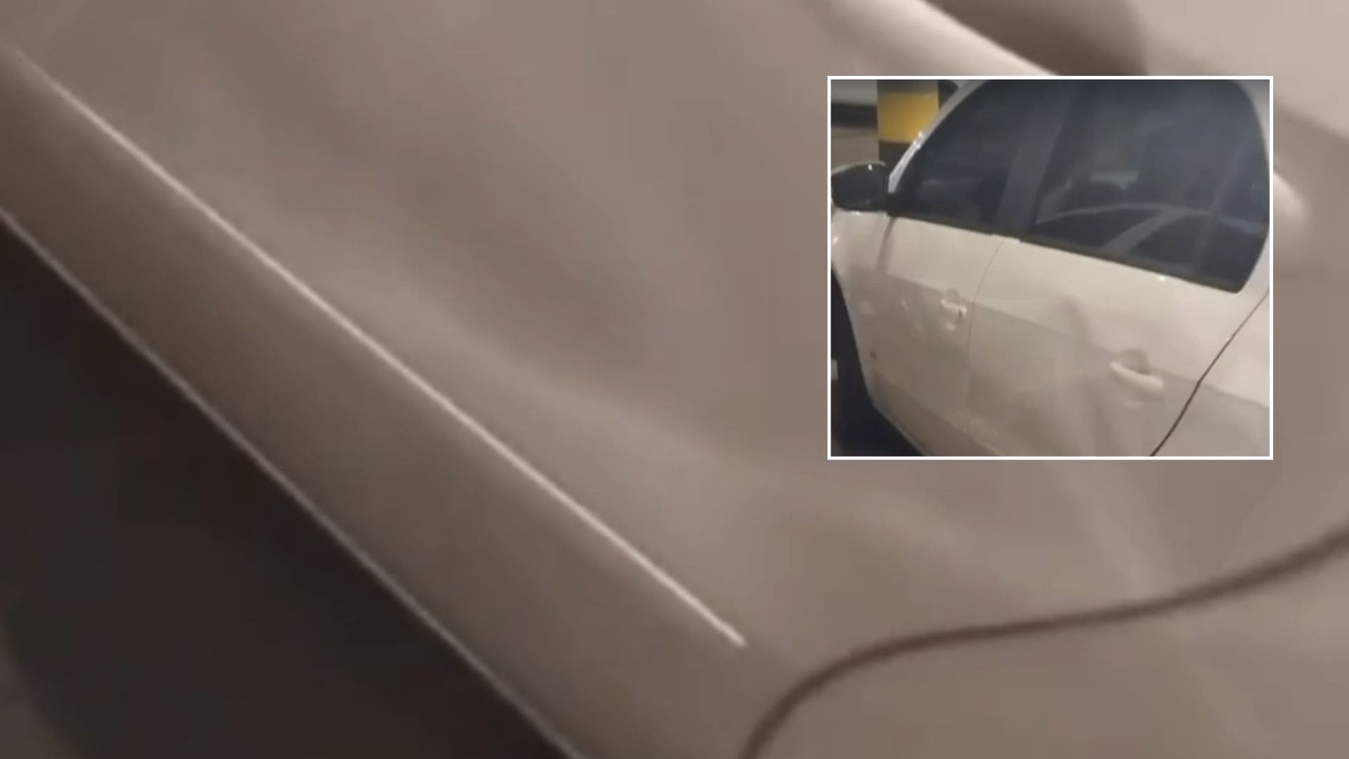 Mulher denuncia dano ao carro após confusão em estacionamento de supermercado em Várzea Grande; veja vídeo