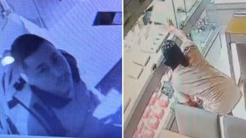 Ladrão invade joalheria por buraco na parede, passa a noite no local e furta R$ 500 mil em shopping; veja vídeo