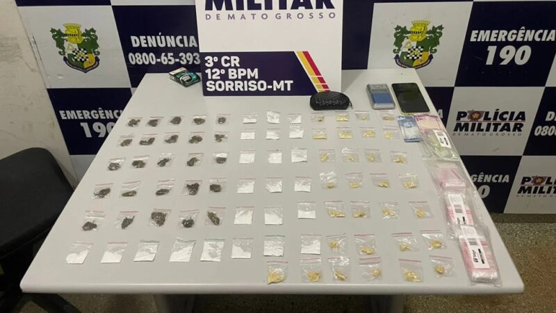 Jovem de 19 anos é preso por tráfico de drogas em Sorriso durante a Operação Tolerância Zero; veja vídeo