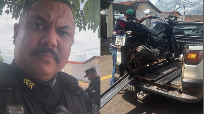 Adolescente empina moto ao retornar da escola e acaba apreendido por PM em Rondonópolis; veja vídeo
