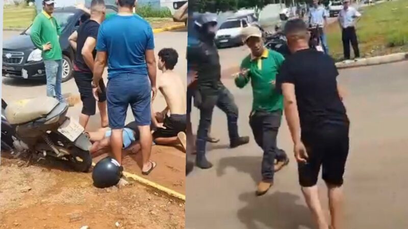 Motociclista embriagado provoca acidente e causa confusão em Lucas do Rio Verde; veja vídeo