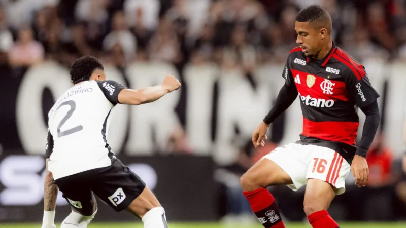 Corinthians e Flamengo empatam na Neo Química em jogo com gol cedo e expulsão; veja os gols