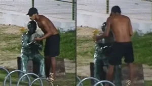 Estátua de Betinho tem mãos quebradas e furtadas; Veja vídeo