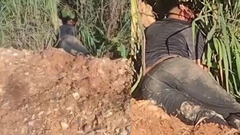 Moradores encontram cadáver com sinais de execução deixado em matagal de Cuiabá; veja vídeo