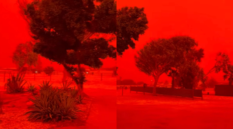Céu vermelho assusta moradores antes de ciclone na Austrália e fenômeno chama atenção; veja vídeo