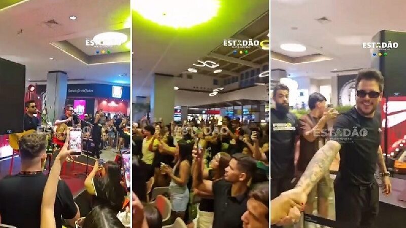 Surpresa no shopping: dupla sertaneja transforma tarde comum em espetáculo em Cuiabá; veja vídeo