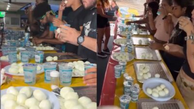 Participante vence festival após comer mais de 30 ovos em cinco minutos em VG; veja vídeo