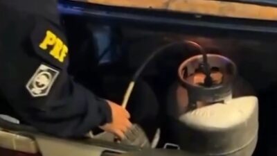 Carro com botijão de gás é flagrado na BR-405 e motorista admite ter bebido; Veja vídeo