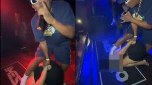 Vídeo de MC Mestrão simulando pisar na cabeça de mulher em show gera revolta após prisão em Cuiabá; veja vídeo