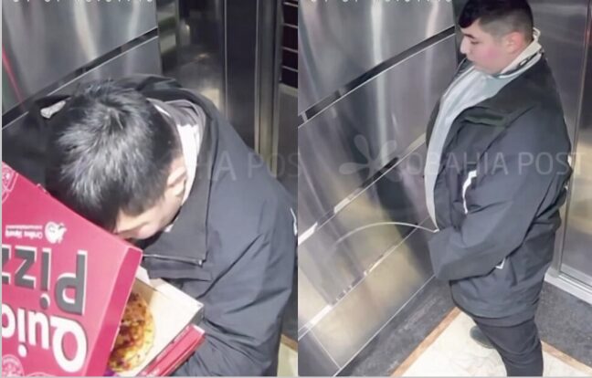 Entregador é flagrado consumindo parte de pedido e urinando em elevador durante entrega; veja vídeo
