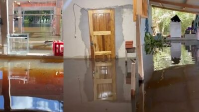 Água invade tudo: influenciadores mostram chácara alagada e realidade impressiona no interior de MT; veja vídeo