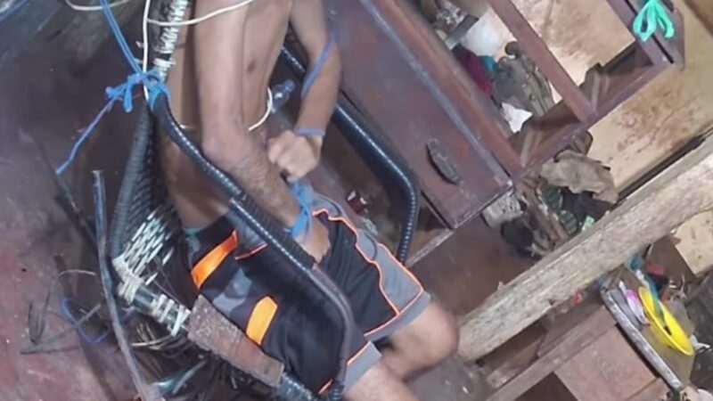 Jovem é encontrado com pés e mãos amarrados e resgatado em situação de vulnerabilidade; veja vídeo