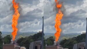 Caminhão-tanque carregado com etanol pega fogo após acidente na BR-364; veja vídeo