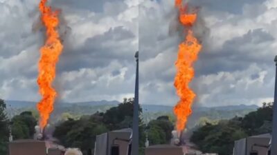 Caminhão-tanque carregado com etanol pega fogo após acidente na BR-364; veja vídeo