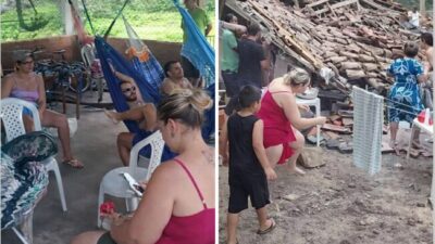 Desabamento de telhado deixa feridos durante confraternização familiar em zona rural; veja vídeo