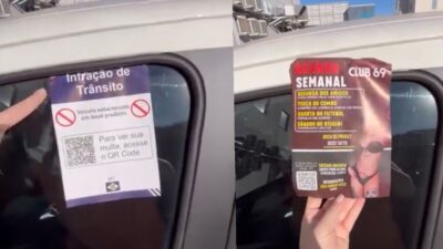 Panfleto deixado em carro engana motorista com falsa multa e revela anúncio de sexo em MT; veja vídeo