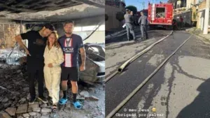 VÍDEO: Pai de MC Gui revela altar intacto após incêndio destruir casa