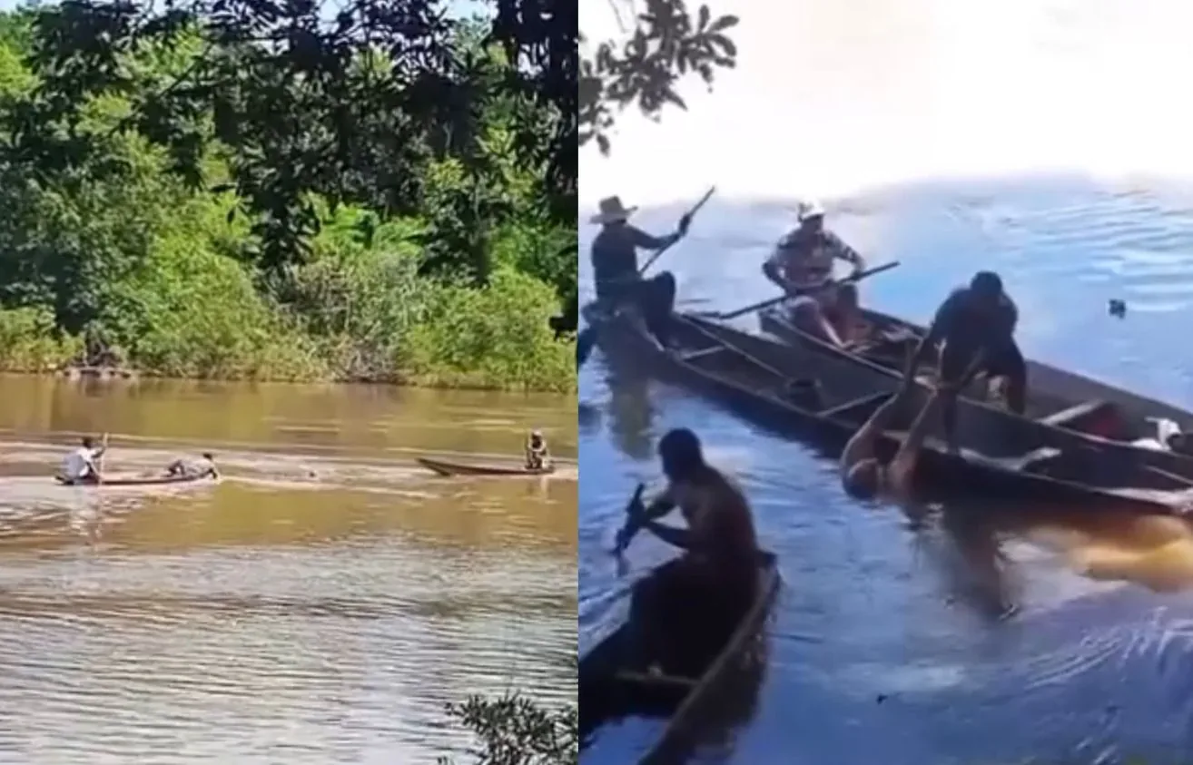 Banhista é arrastado pela correnteza no Rio Cuiabá e salvo por funcionários; veja vídeo
