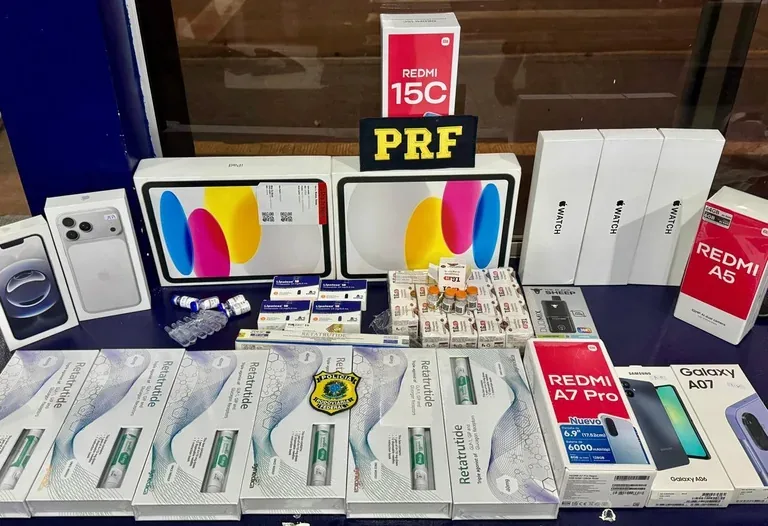 PRF apreende medicamentos e eletrônicos durante abordagem de rotina na BR-364 em Rondonópolis