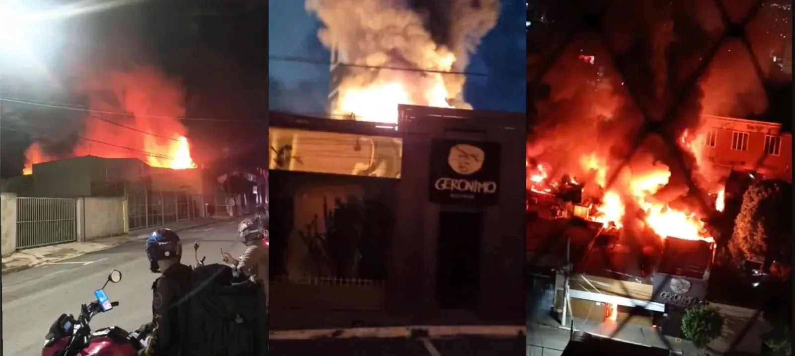 Incêndio de grande proporção destrói casa noturna durante a madrugada em Cuiabá; veja vídeo
