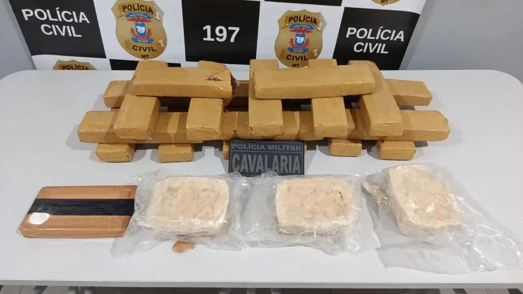 PM apreende 23 kg de drogas, persegue suspeitos e prende dupla em Matupá; veja vídeo
