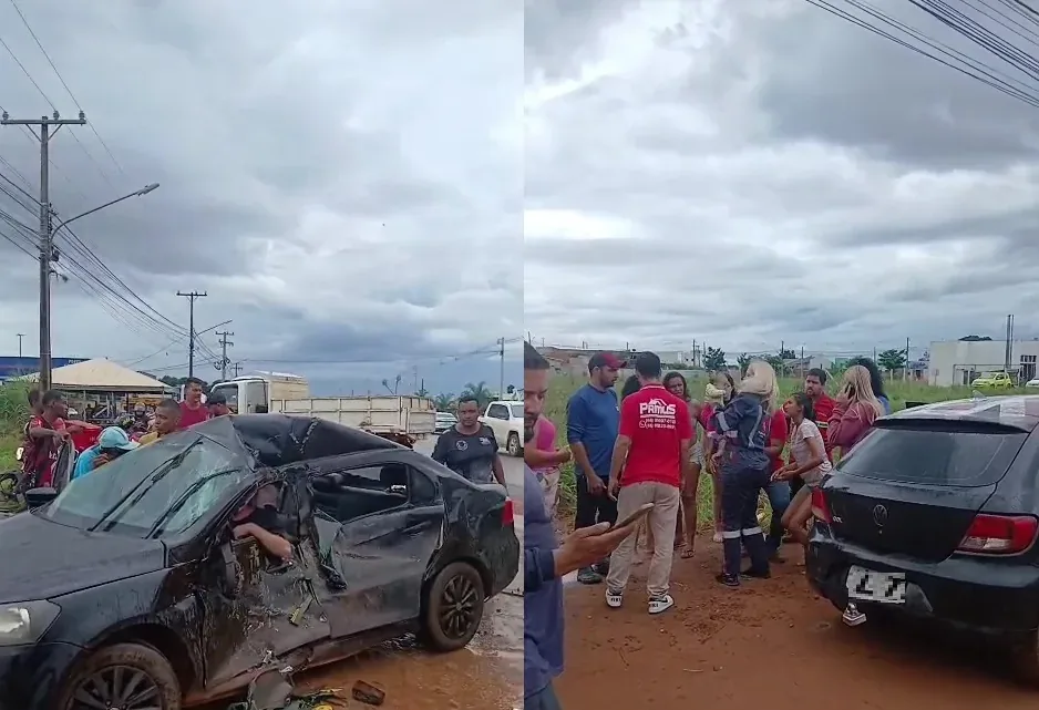 Batida entre carreta e carro de passeio deixa cinco feridos na MT-140 em Sinop; veja vídeo