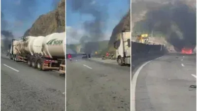 VÍDEO: Explosão de caminhão com combustível mata dois e paralisa via