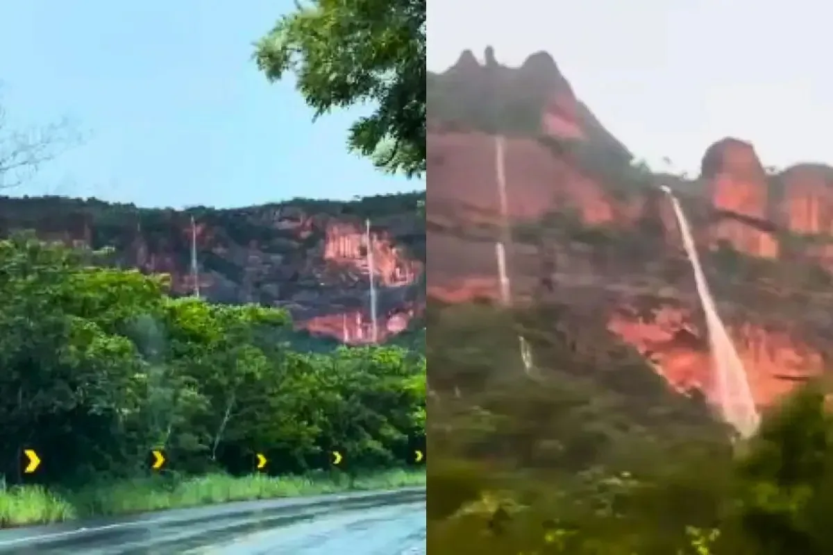 Geólogo explica a ciência por trás das cachoeiras temporárias que surgem em Chapada; veja vídeo