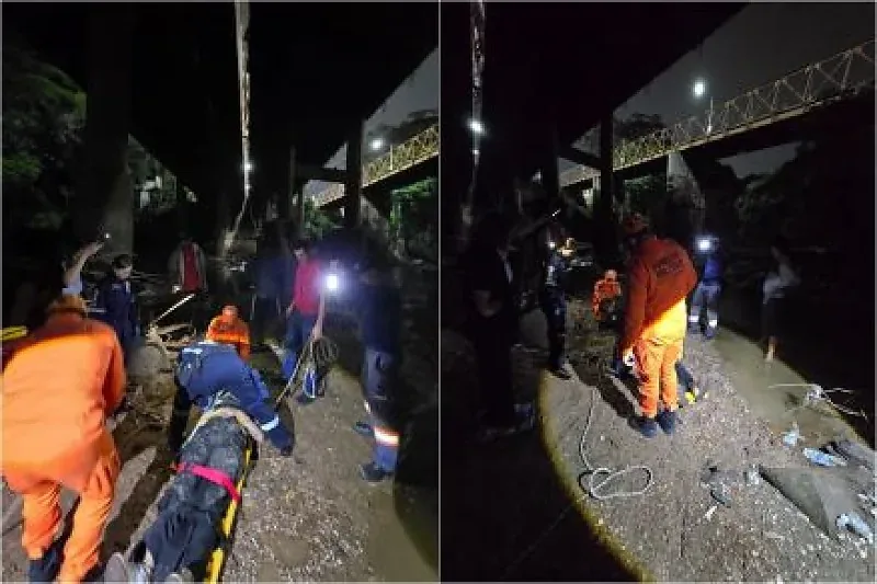 Mulher sofre fratura após cair de ponte sobre o Rio Coxipó em Cuiabá; veja vídeo