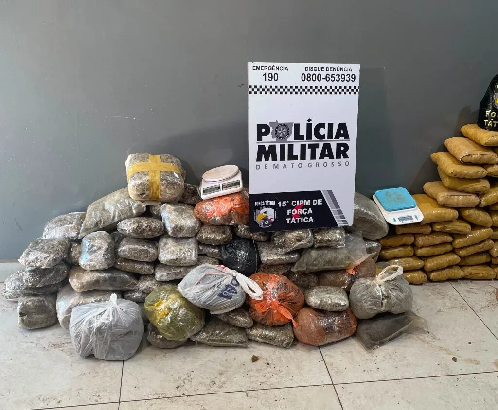Força Tática desenterra 169 tabletes de maconha e prende três envolvidos em Várzea Grande; veja vídeo