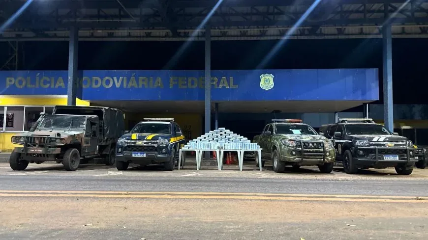 Forças de segurança apreendem supermaconha em caminhão de algodão e prendem motorista em Cáceres; veja vídeo