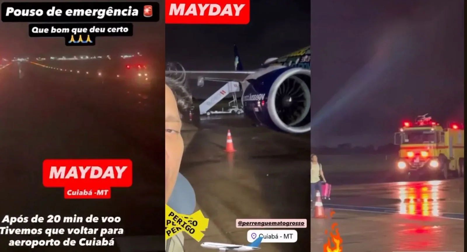 Voo da Azul volta para o Aeroporto de Várzea Grande após suspeita de problema em turbina; veja vídeo