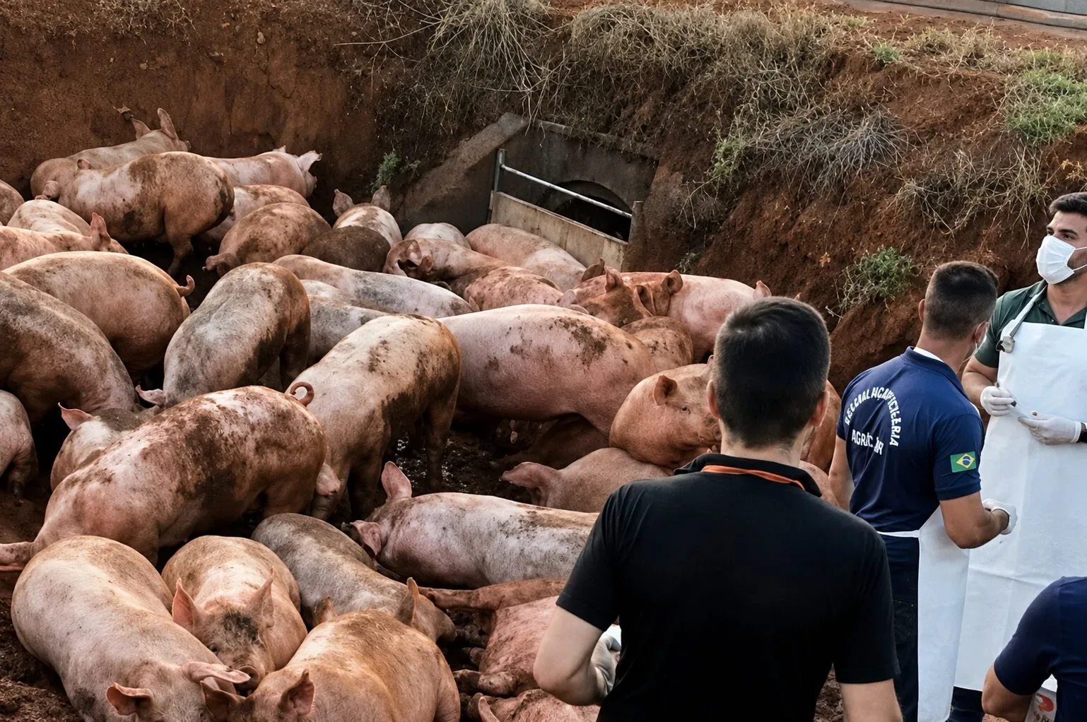 Caminhão tomba, mata porcos e causa tumulto; veja vídeo