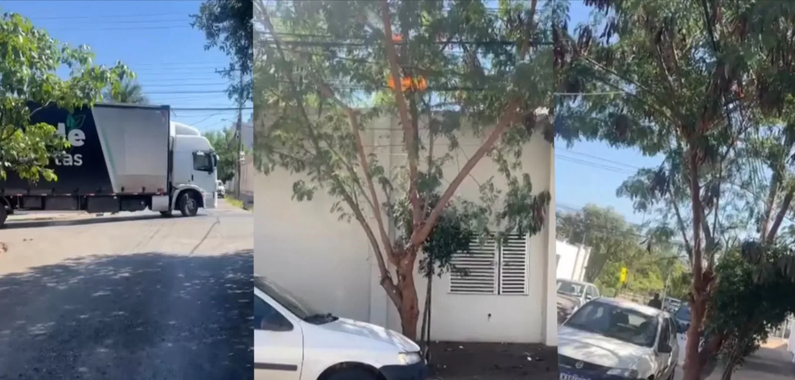 Moradores denunciam motorista de caminhão após princípio de incêndio em Cuiabá; veja vídeo