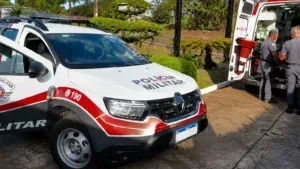Homem pelado causa confusão em motel e bate carro contra portão; veja vídeo