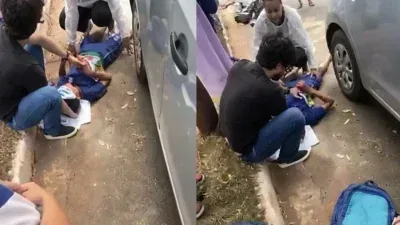 Estudante sofre grave acidente com motocicleta elétrica perto de escola em Cuiabá; veja vídeo